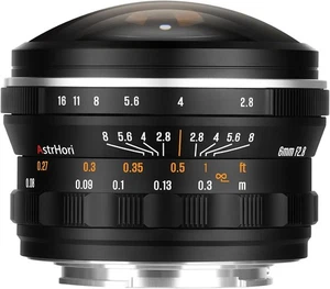 AstrHori 6mm F2.8 Full-Frame Ultra-Wide Angle Circular Fisheye Lens For E/L/RF/Z - Picture 1 of 11