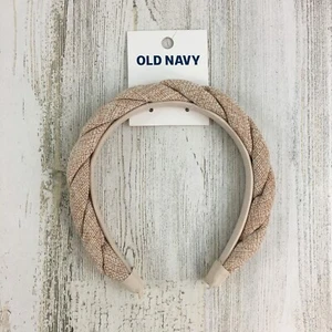 Old Navy Girls Natural Beige Brown Fabric Puffy Padded Headband NWT - Picture 1 of 2
