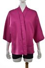 Lafayette 148 Womens Blazer Size M Pink Textured Linen 3/4 Sleeve Casual Jacket