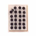 Carte (24) 11mm tchèque années 1920 art déco vintage boutons verre fleur noir