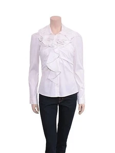 Camisa con volantes Prada blanca abotonada (TALLA 40) - Imagen 1 de 1
