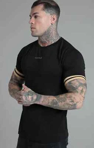 SikSilk Mens Black Tournament T-Shirt Small - Picture 1 of 5