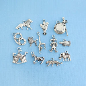 Circus Charm Collection Antique Silver Tone 12 Charms - COL334 - Picture 1 of 2