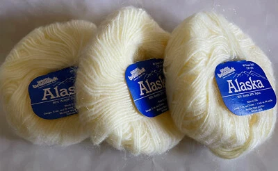 Lot of 3 Brunswick Alaska Yarn 40g 9218 Soft Yellow Fuzzy 40g Skeins Pastel - Image 1 of 3