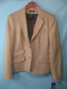 Neu mit Etikett Chaps by Ralph Lauren hellbrauner Herringbone-Damen-Blazer - Bild 1 von 5