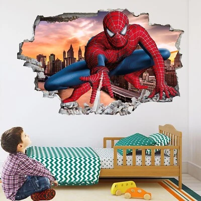Spiderman Wall Art: Superhero Decal Sticker Mural Poster Print for Home & Office - Image 1 of 4