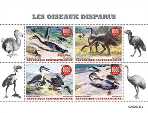 EXTINCT BIRDS Birds/Bird MNH 4v-Stamp Sheet #1986 (2022 Central Africa) - Picture 1 of 1