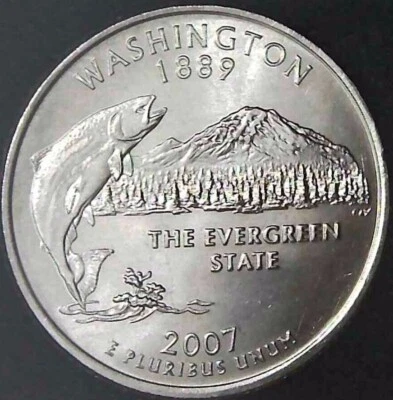 2007-P 25C State Quarter Washington BU CLAD 20uc0225-1 - Image 1 of 2