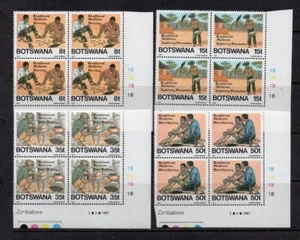 BOTSWANA MNH 1987 SG608-611 TRADITIONAL MEDICINE CORNER BLOCKS OF 4 1B - Picture 1 of 1