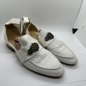 Matisse Basket Woven White Leather Flats Size 8 Vintage Spain Summer 80s 90s - Picture 1 of 13
