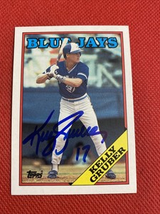 1988 Topps Kelly Gruber #113 Auto Signed Autograph Blue Jays 
