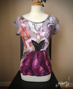 2012 Disney Designer Evil Villain URSULA Fashion Tee Shirt PreOwned Rare Size XS - Picture 1 of 9