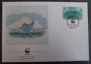 1991 Kiribati World Wildlife Fund FDC ties 15c Stamp cd Kiribati - Picture 1 of 2