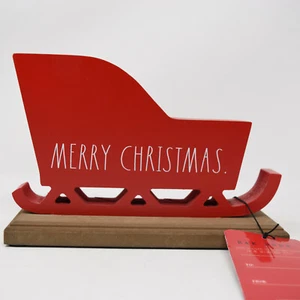 Rae Dunn Buon Natale Slitta Rossa Legno Decorazione da Tavolo Vacanze Nuovo - Foto 1 di 12