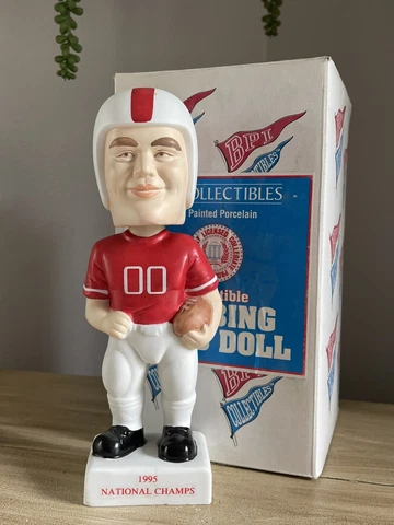 NEBRASKA CORNHUSKERS Football 1995 NATIONAL CHAMPIONS BPI Nodder Bobblehead NIB! Cover