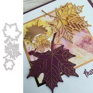 3Pcs Maple Leaf Metal Cutting Dies Scrapbooking Embossing Card Making Craft DIY - Picture 1 of 12