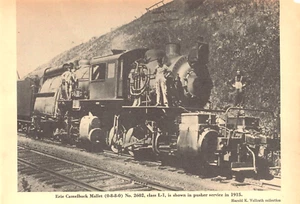 0-8-8-0 Erie Camelback Mallet No. 2602 L-1 Class Shown In 1915 Vtg Mag Excerpt - Picture 1 of 1