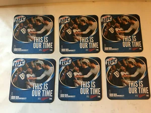 Miller Light Coaster Lote de 6 Nuevos, Equipo Deportivo, 2 Caras, 2013 - Imagen 1 de 4