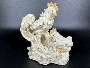 Chicken Figurines Chick Vintage Eggs Nest Roosters Farmhouse Cottage Decor - Picture 1 of 6