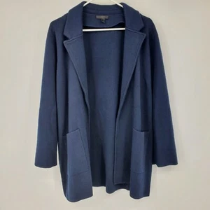 J. Crew Sophie Women's Open Front Relaxed Fit Navy Blue Sweater Blazer Size XL - Picture 1 of 7
