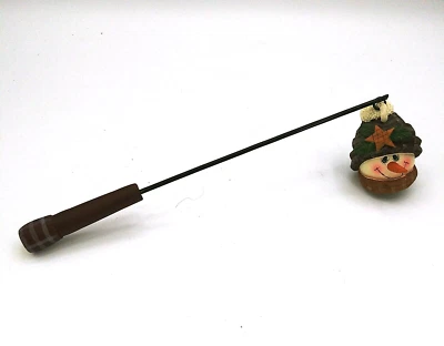 Navidad Vacaciones Muñeco de Nieve Cabeza Vela Apagador Sombrero Verde Botón Resina Invierno Foto 1 de 4