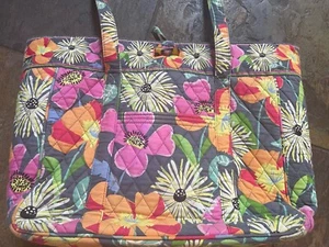 Vera Bradley Jazzy Blooms Blumenmuster Beuteltasche Tasche Reise Büro Laptop innen gepolstert - Bild 1 von 9