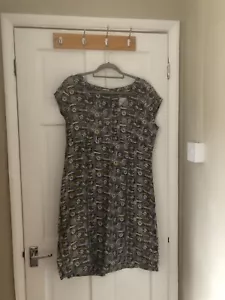 Mistral Grey Linen Short Sleeved Dress Size 14 - Picture 1 of 4