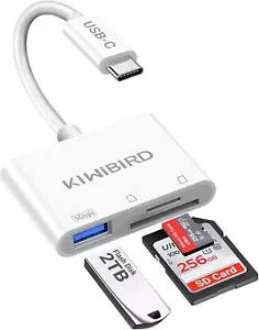 KiWiBiRD USB C SD Kartenleser, Micro SD auf Typ C OTG Adapter für SDHC SDXC TF - Bild 1 von 6