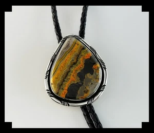 Dramático Sterling a Bumblebee Agate Bolo - Imagen 1 de 6