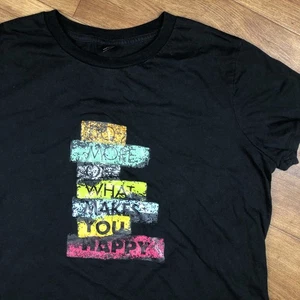 Shein Curve Women Sz XL Black T Shirt Do More Of What Makes You Happy *Read - Picture 1 of 7