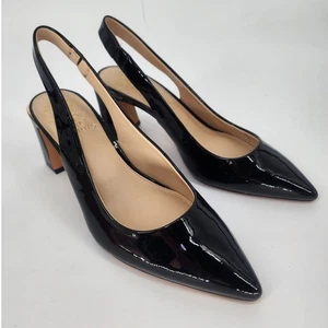 Vince Camuto Black Patent Leather Slingback Heels Women’s Size 7M NWOT - Picture 1 of 13
