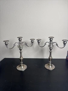 GORHAM STERLINGSILBER 3-FLAMMIGE KERZENLEUCHTER #750 CHANTILLY HERZOGIN gewichtet - Bild 1 von 15