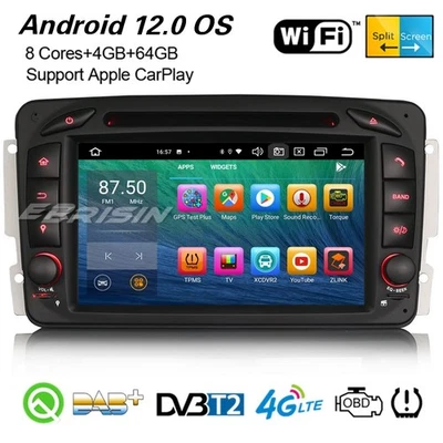 64GB Android 12 DAB+ Autoradio Mercedes C/G/CLK Klasse W209 Vito CarPlay Navi CD - Bild 1 von 4