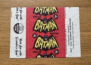 SCANLEN'S SWEETS PTY. LTD. 1967 BATMAN 5c BUBBLE GUM CARD WAX WRAPPER - RARE - Picture 1 of 4