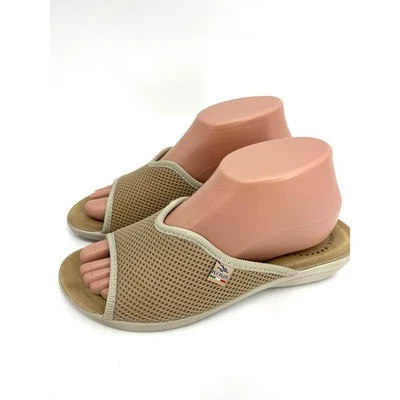 Женские анатомические сандалии-шлепанцы 8,5 Fly Flot с черной сеткой итальянский комфорт - Изображение 1 из 4