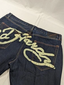 Vintage Ed Hardy Herren 42x33 (44x34 Etikett) Baggy Jeans Y2K Skater Grunge Big Logo - Bild 1 von 11