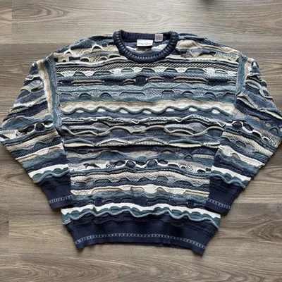 Vintage Giorgio di Firenze Textured Men's Sweater Multicolor L Coogi Style Blue - Image 1 of 4