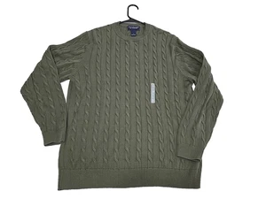 Suéter Roundtree & Yorke Para Hombre Grande Verde Oliva Algodón Tejido Pullover Nuevo con Etiquetas - Imagen 1 de 13