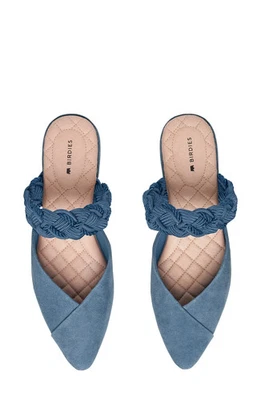 Mujer Birdies Cisne Trenza Pisos Azul Sin Cordones Verano Confort Mules Talla 5 Foto 1 de 4