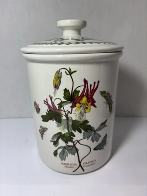 Portmeirion Botanical Garden Bread Crock / Storage Jar  Slender Columbine - Image 1 of 4