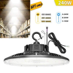 LED UFO High Bay Lights 240W 3000K/4000K/5000K Adjustable Color Temperature IP65 - Picture 1 of 11