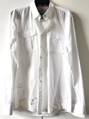Camisa blanca náutica grande con botones Gaastra para hombre Foto 1 de 4
