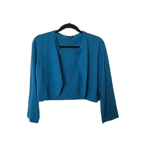 J Peterman Shrug Blue Size Large 100% Merino Wool Sweater Long Sleeve - Picture 1 of 16