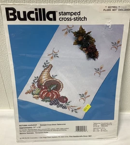 Kit de punto de cruz estampado BUCILLA COSECHA DE OTOÑO Tablerunner 14 x 44" Thanksgivin - Imagen 1 de 6