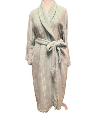 Jones New York Plush Aqua Bath Spa Robe House Coat Sz S-M Tie Belt Pockets Comfy - Image 1 of 4