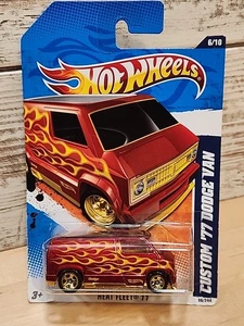 Hot Wheels Custom 77 Dodge Van Druckguss Auto 6/10 Heat Fleet '11 KOSTENLOSER VERSAND  - Bild 1 von 8