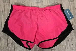 Soffe Shorts M & L Juniors Low Rise Neon Pink Black Trim Elastic Waist NEW - Picture 1 of 9
