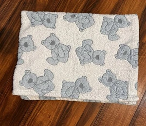 Stephan Baby weiß blau Teddybär Decke weich Fleece Security Lovey 30x40 LESEN - Bild 1 von 20