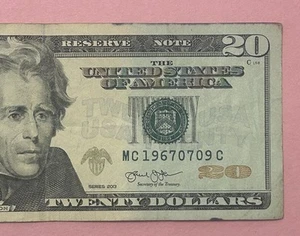 Fancy Serial Number Birthday Note $20- July 9 1967 or Sept 7 1967 (19670709) - Picture 1 of 3