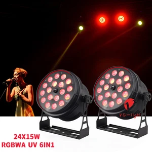 2PCS 18x15W RGBWA UV Aluminum Par Can Lights LED Wedding Stage Light DMX Party - Picture 1 of 8